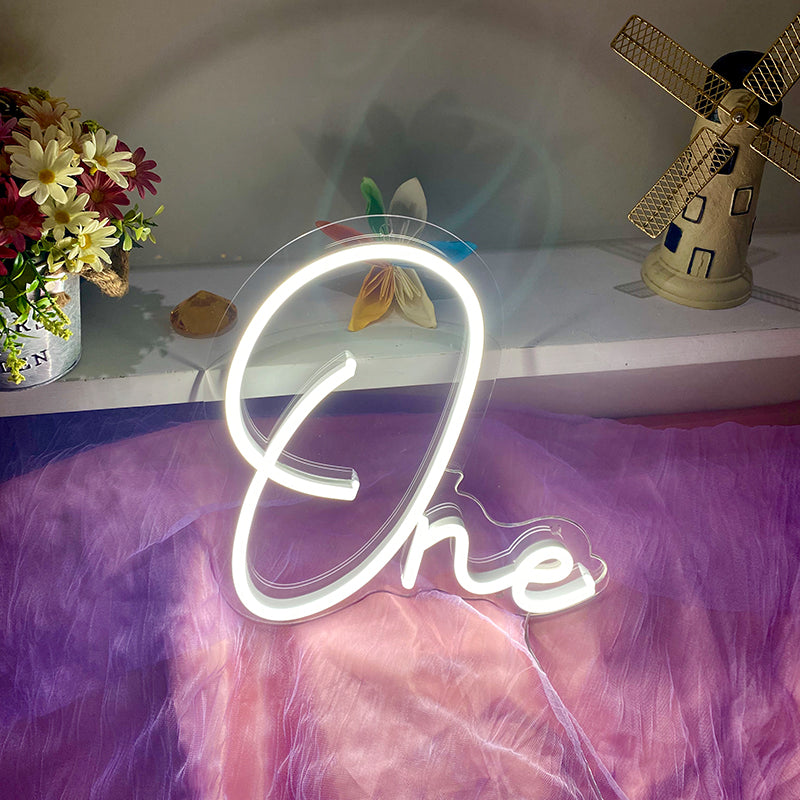 Happy 1st birthday party theme neon sign