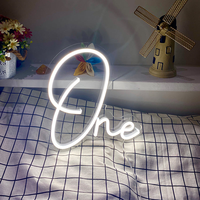 Happy 1st birthday party theme neon sign