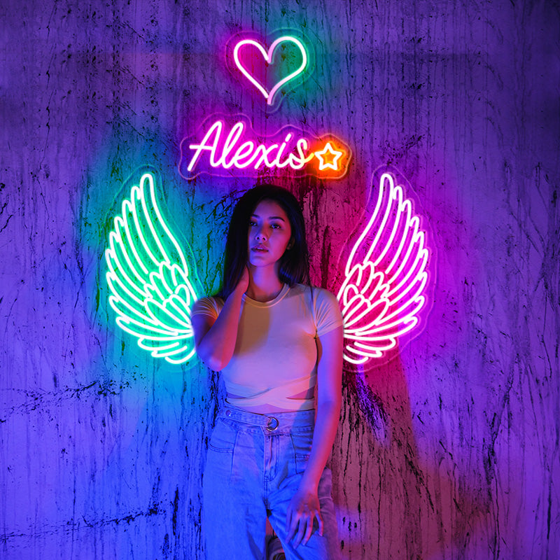 Customisable Angel Wings Neon Light