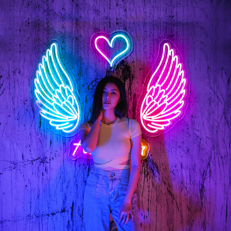 Customisable Angel Wings Neon Light