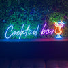 Cocktail bar with cocktail glass neon sign