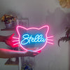 Custom Name in Cat Silhouette LED neon sign
