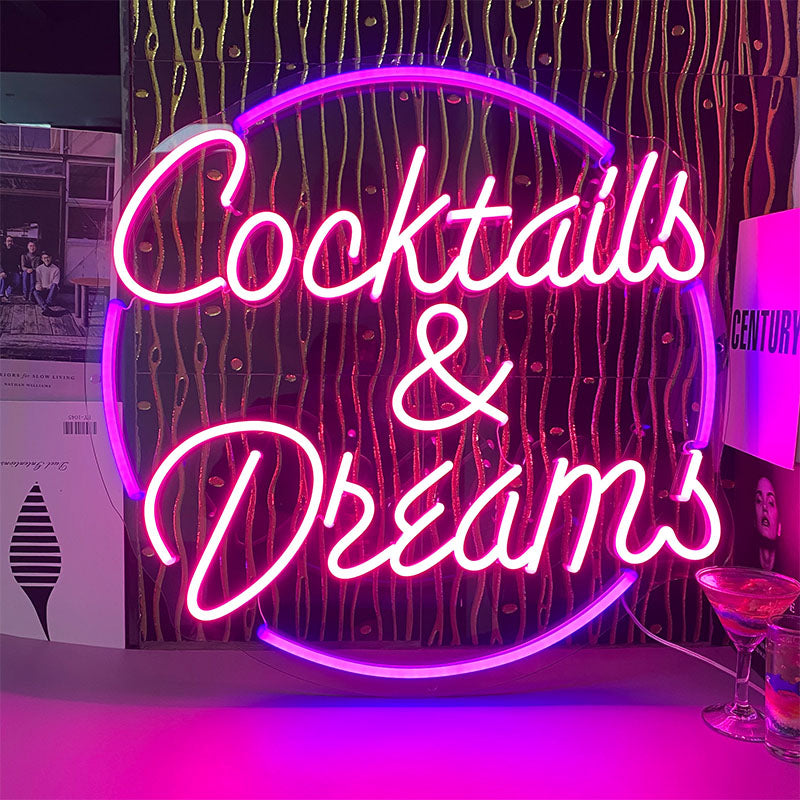 Cocktails & Dreams neon sign