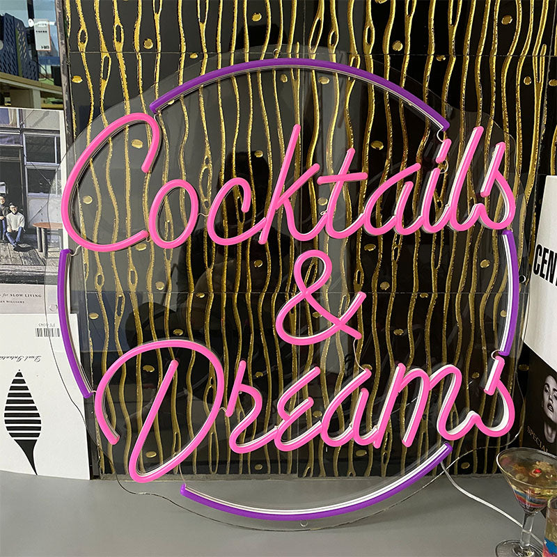 Cocktails & Dreams neon sign