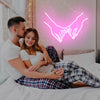 Holding hands by the pinky fingers LED neon sign