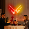 Holding hands by the pinky fingers LED neon sign