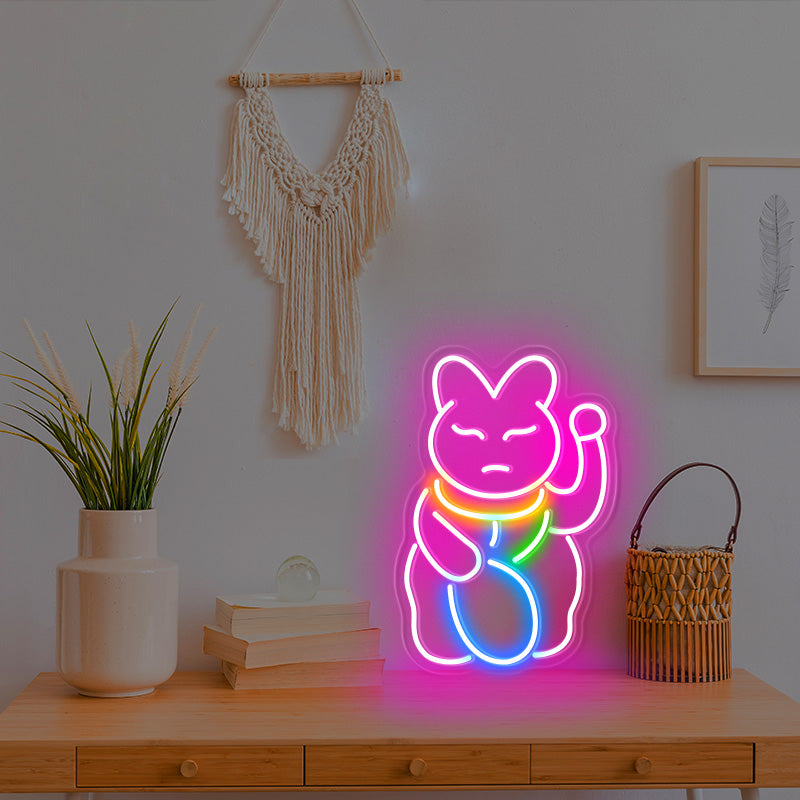 Maneki-neko Neon Lamp Light