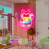 Smiling Lucky Cat Neon Sign