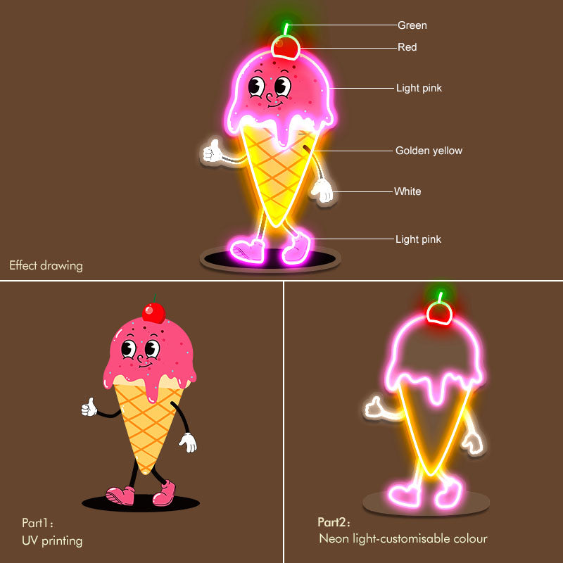 Cartoon Ice Cream LED Neon Sign