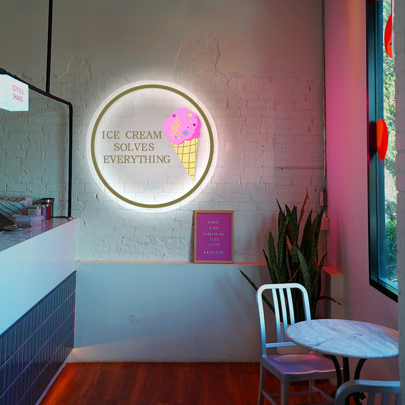 Ice cream solves everything  3D Neon Signs