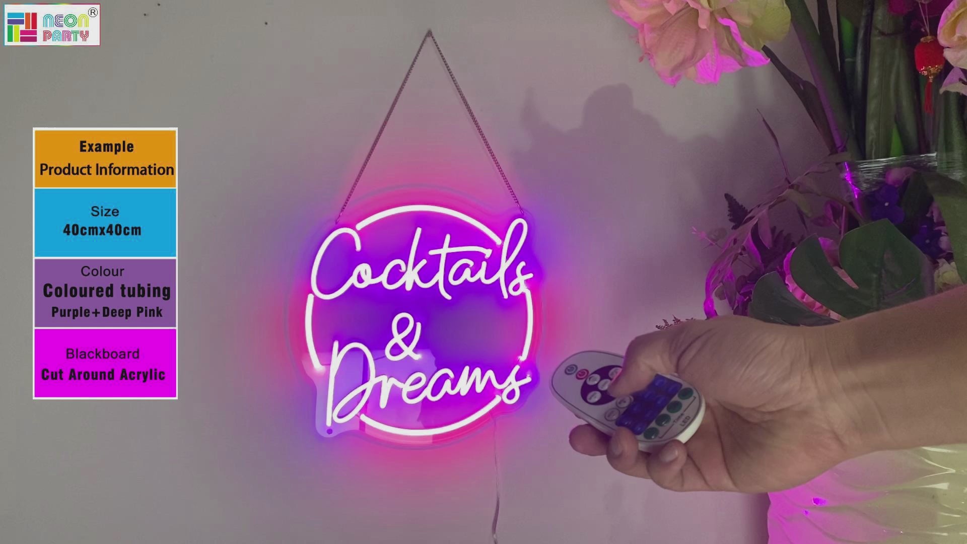Cocktails & Dreams neon sign