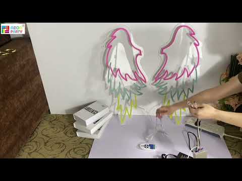 Colourful Angel Wings Neon