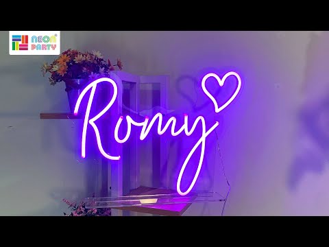 LED Name with Cute Heart neon sign