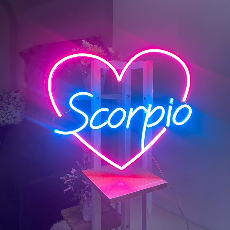 Customisable name neon sign with heart