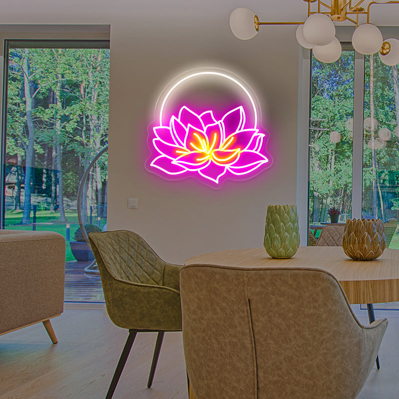 Flower Lotus Neon Art