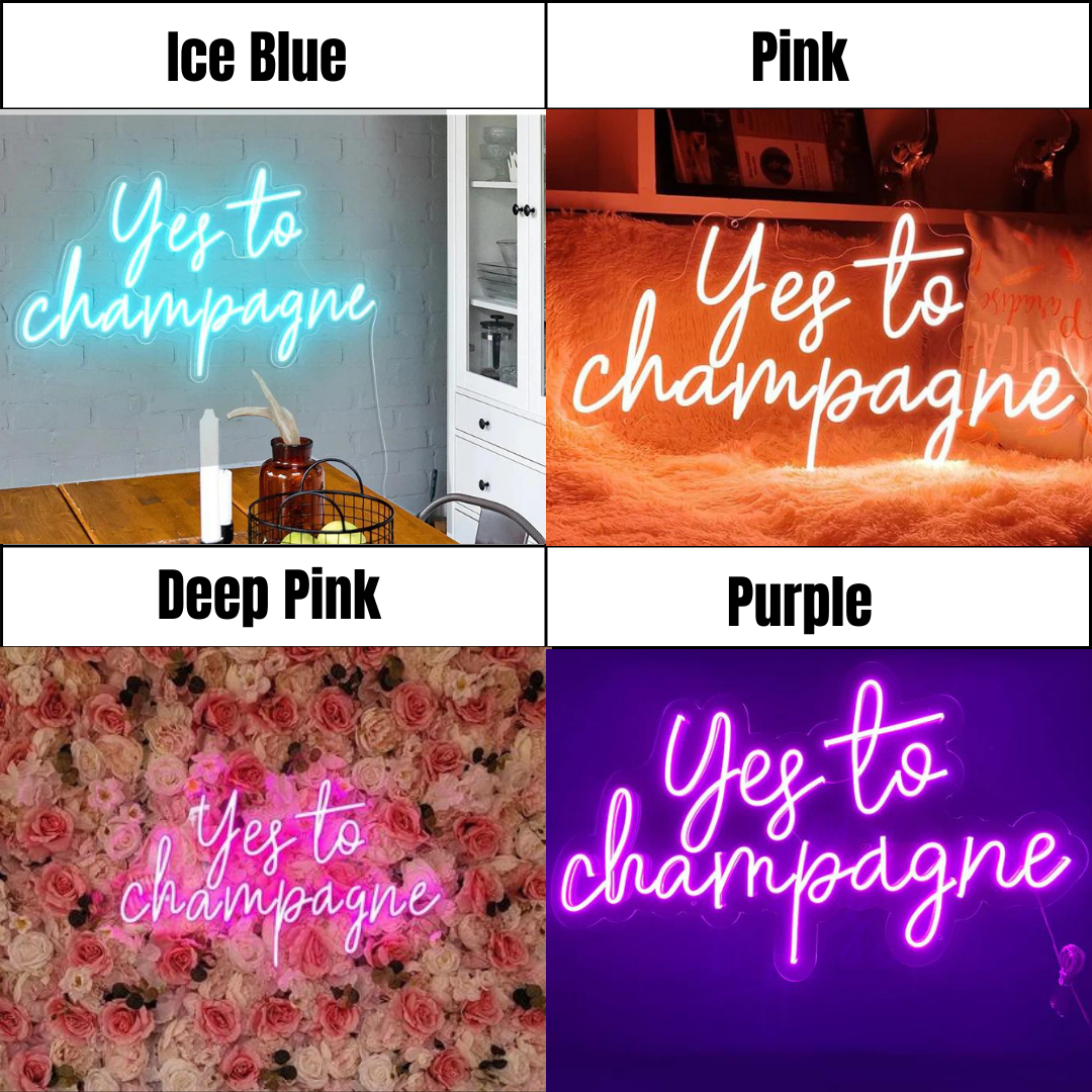 Yes to Champagne LED neon sign