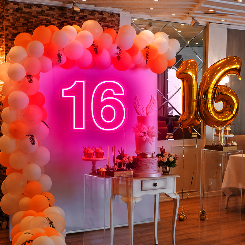 16th Sixteen Birthday Background Sign