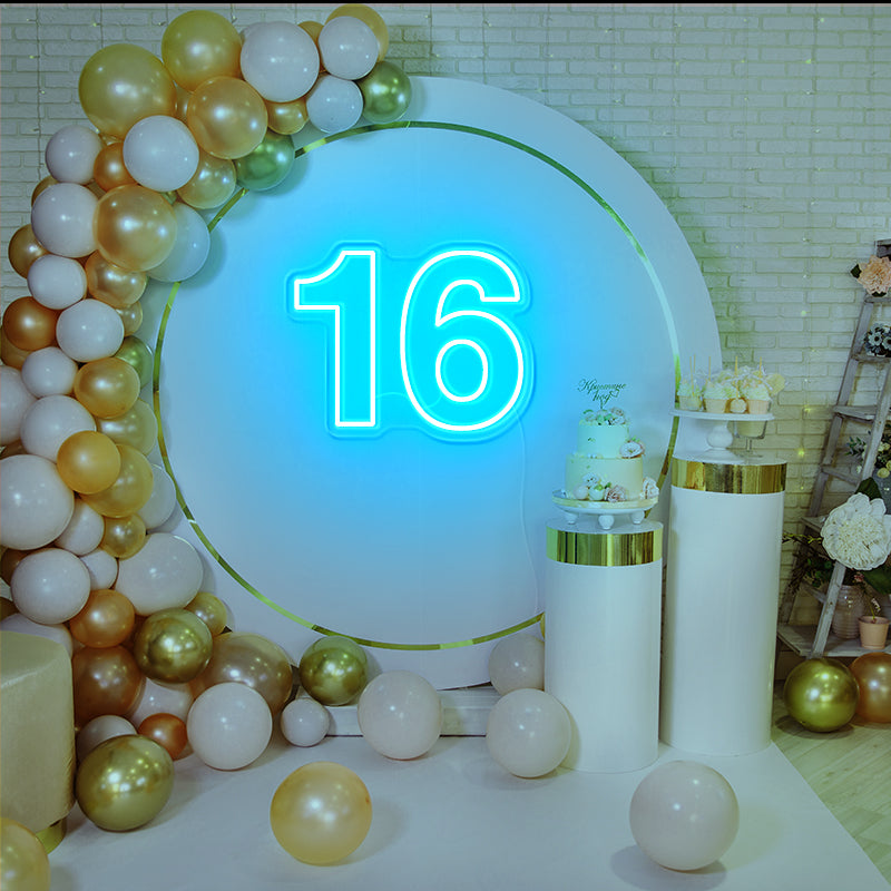 16th Sixteen Birthday Background Sign