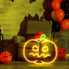 Pumpkin carving creative neon lights
