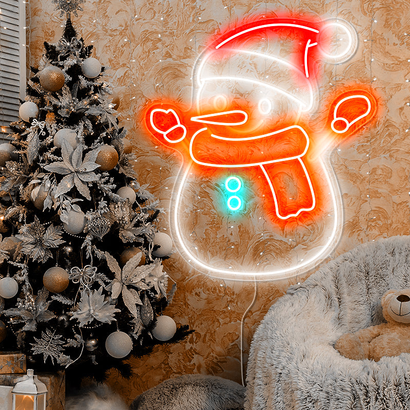 Snowman LED neon sign for home or business