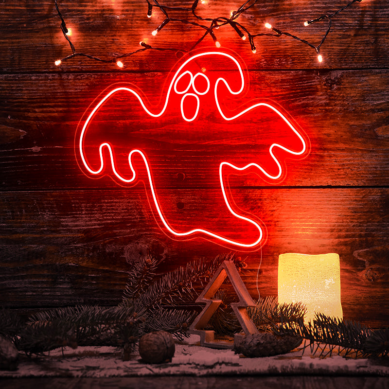 Halloween horrible ghost neon light