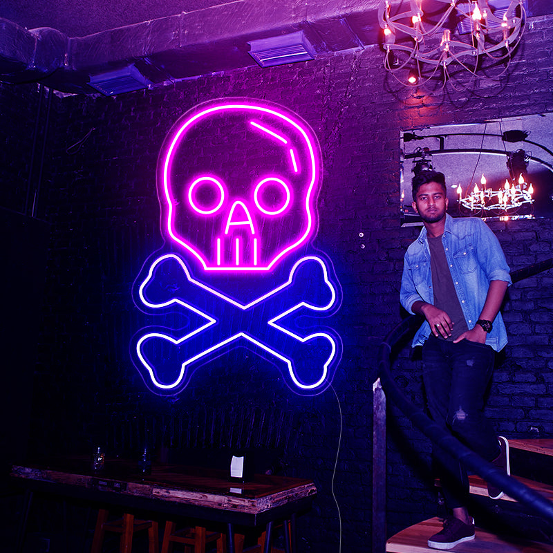 Halloween skeleton neon sign
