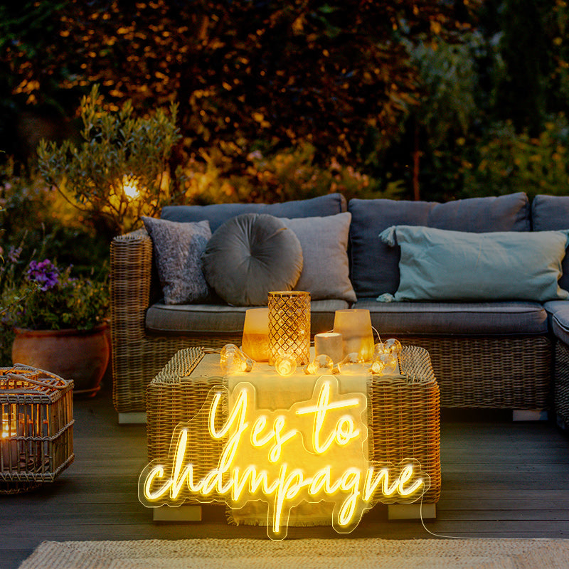 Yes to Champagne LED neon sign