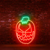 Cute Pumpkin Carving Neon Wall Art
