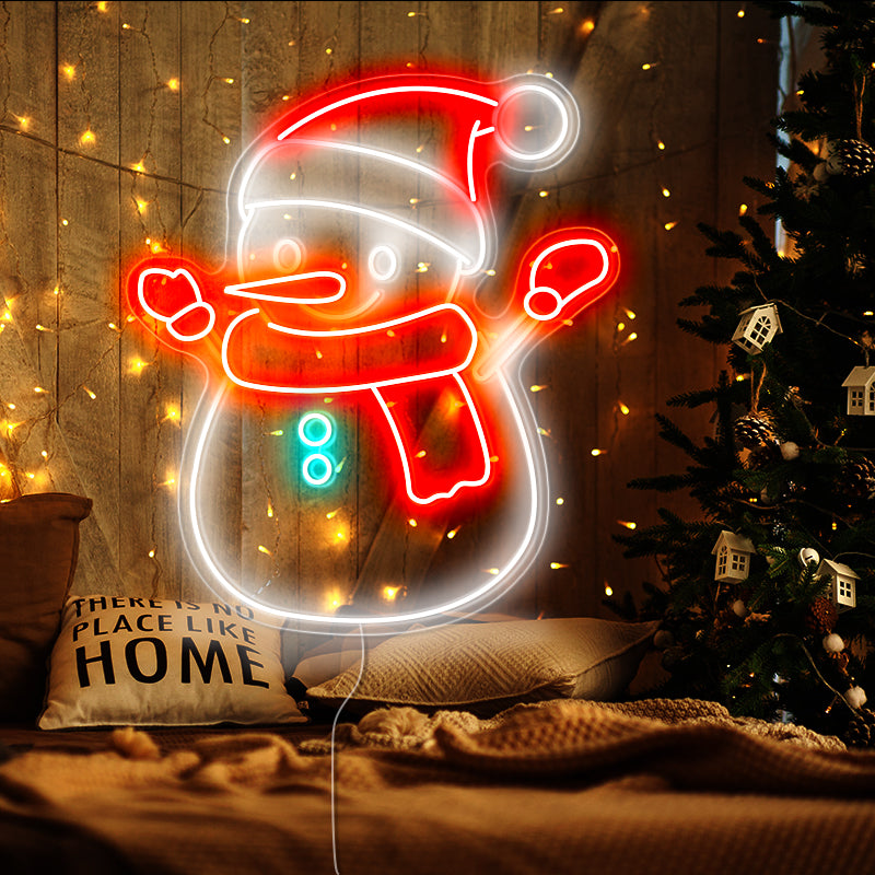 Snowman LED neon sign for home or business