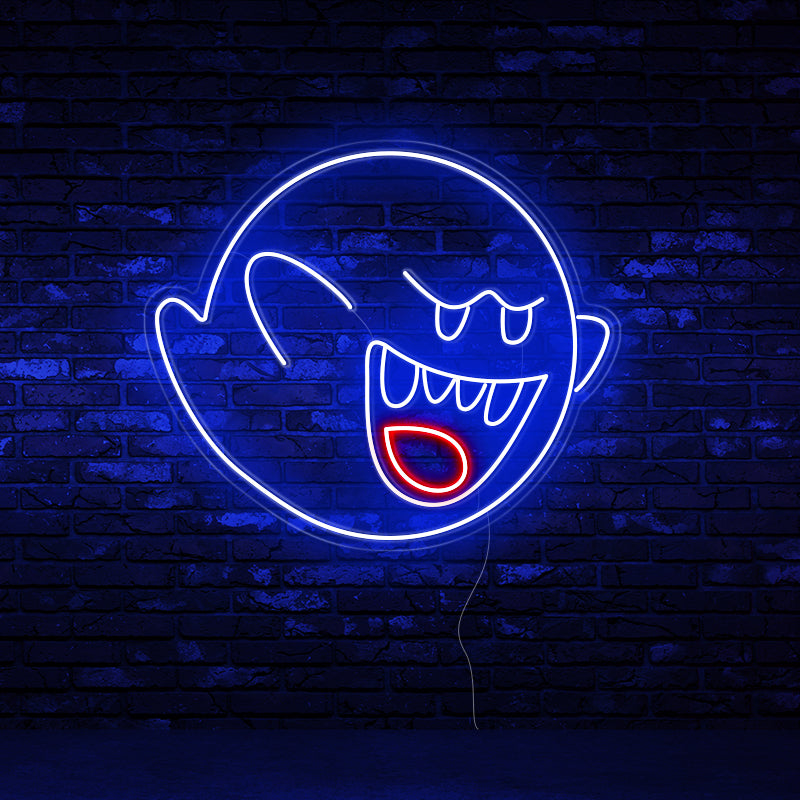 Ghost blue neon sign