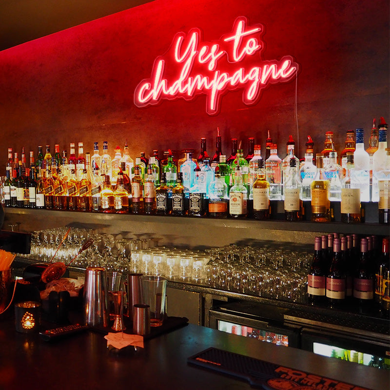 Yes to Champagne LED neon sign