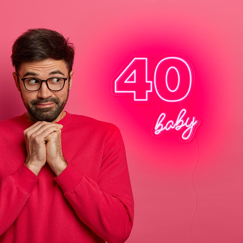 40 baby Birthday Party Neon Sign