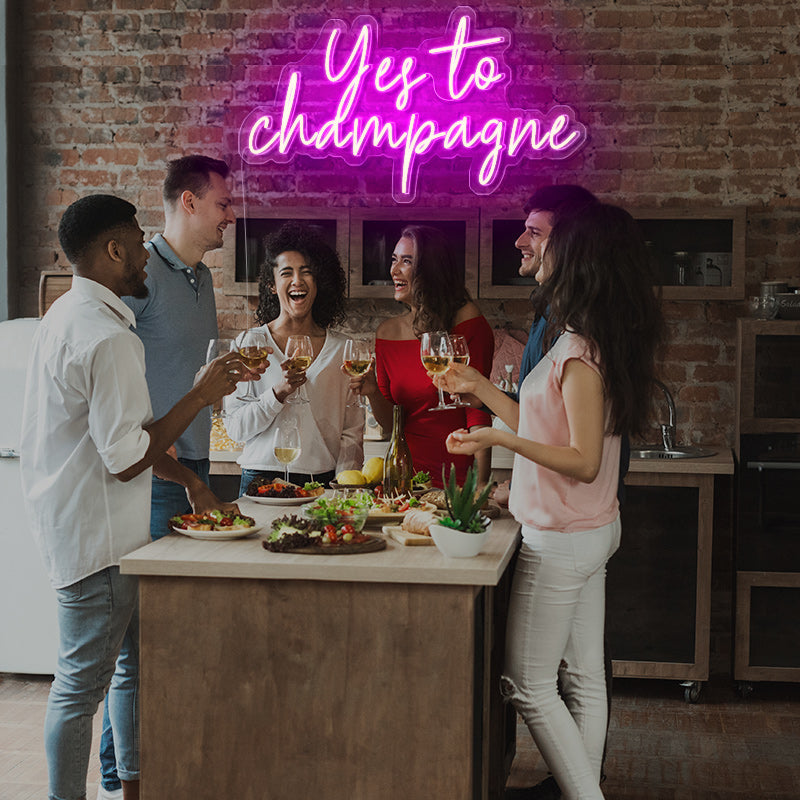 Yes to Champagne LED neon sign