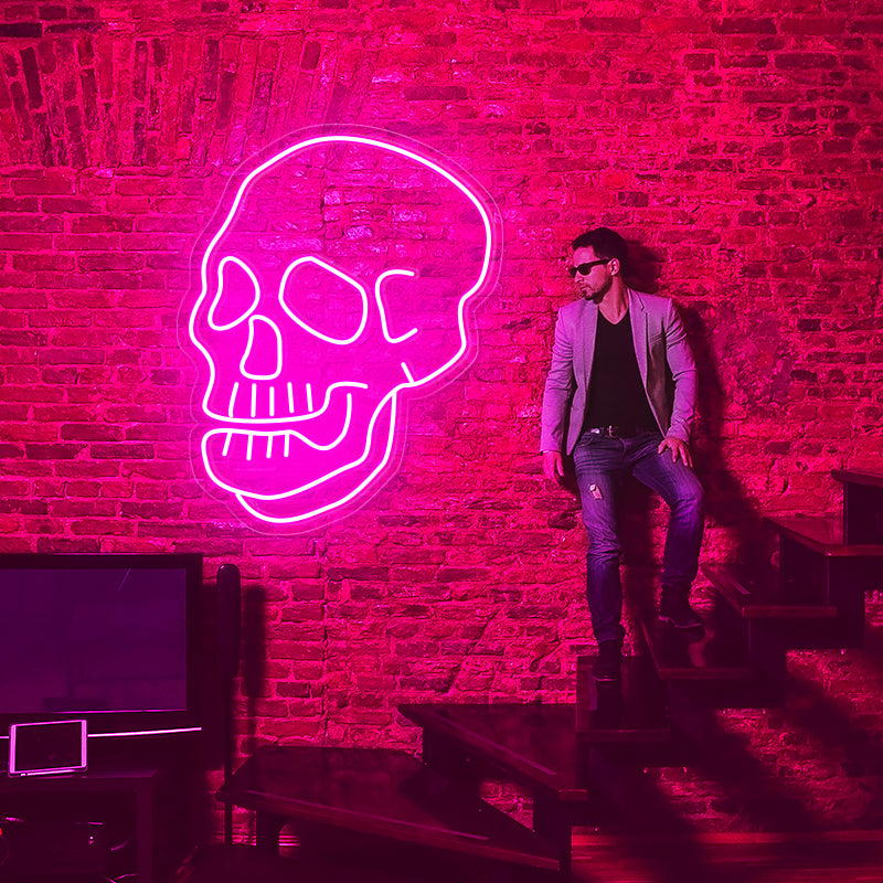 Skull neon sign art