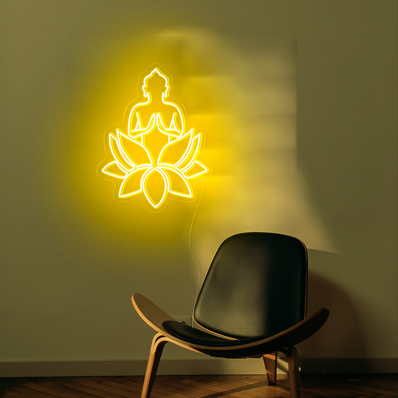 Lotus Flower Buddha Neon