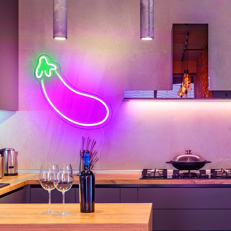 Purple Eggplant neon lights