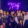 "let's party" glow neon theme decoration