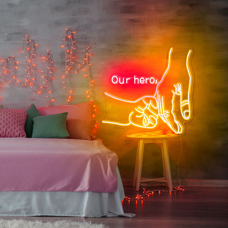 Our Hero led neon lights