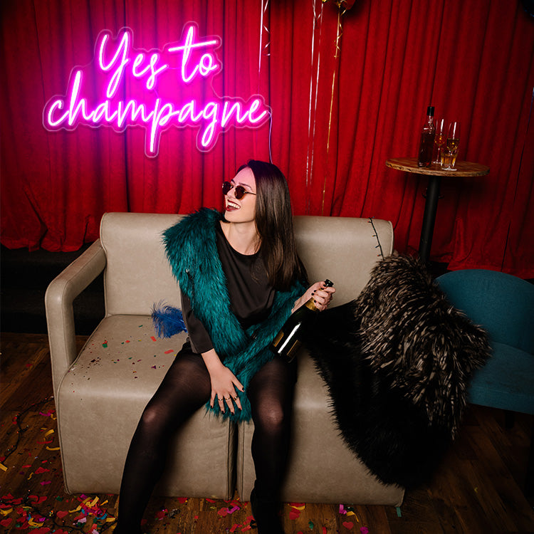 Yes to Champagne LED neon sign