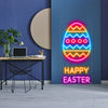 Happy Easter eggs neon