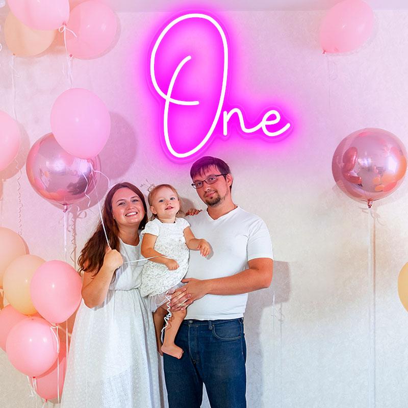 Happy 1st birthday party theme neon sign