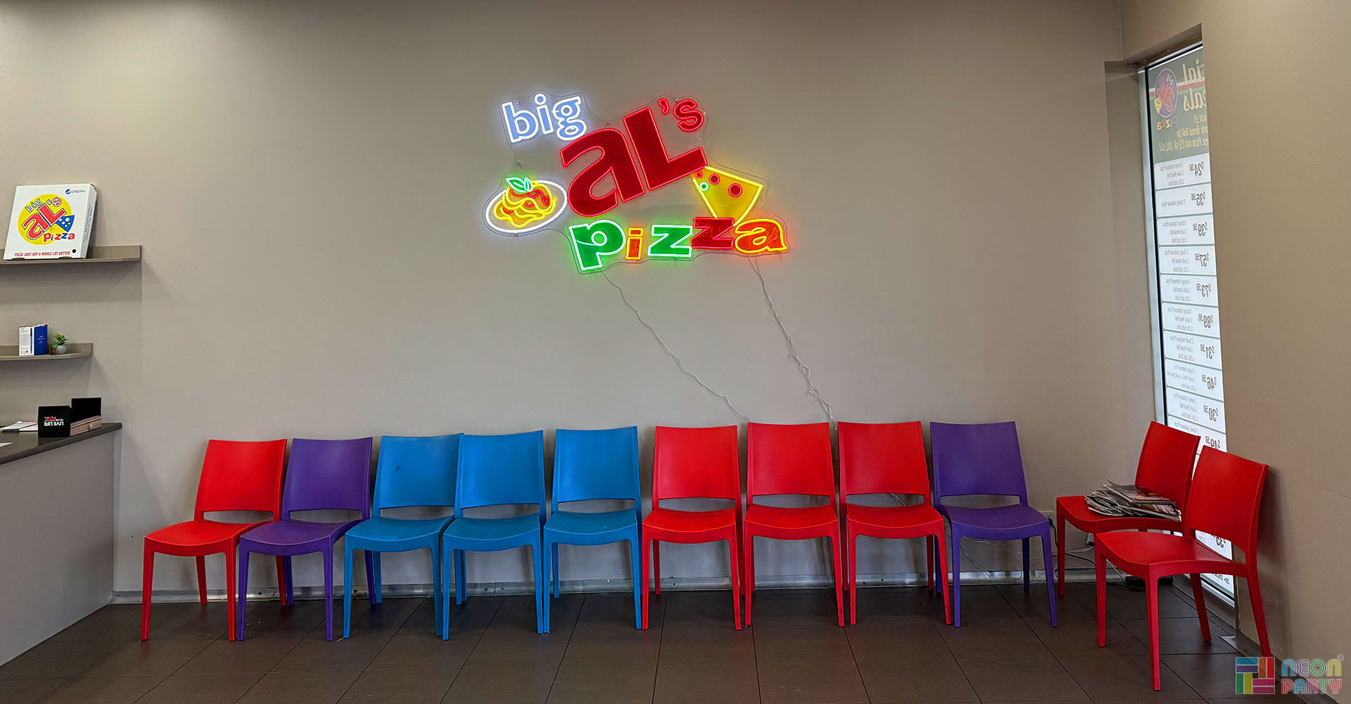 Neon Party Illuminates Big Al’s Pizza in time for Winter