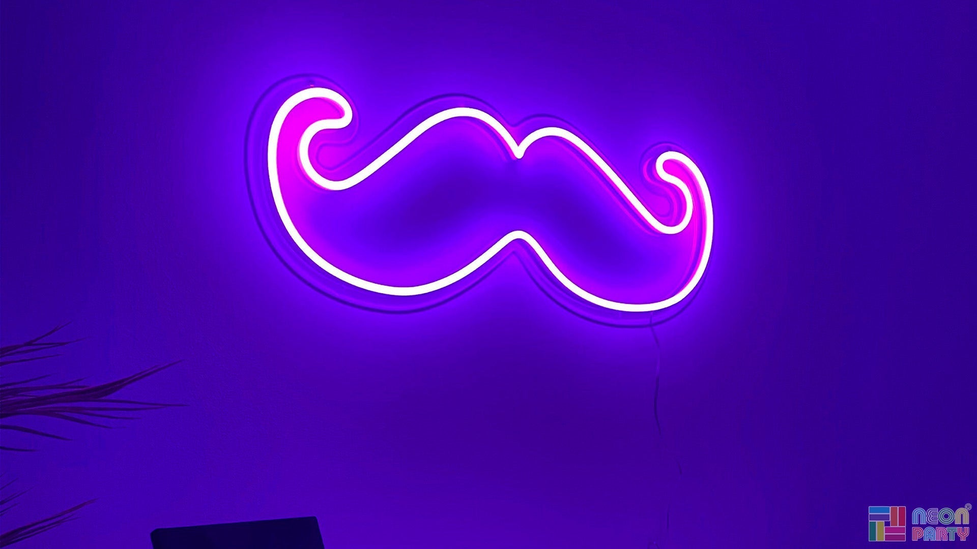 Moustache Neon Wall Art