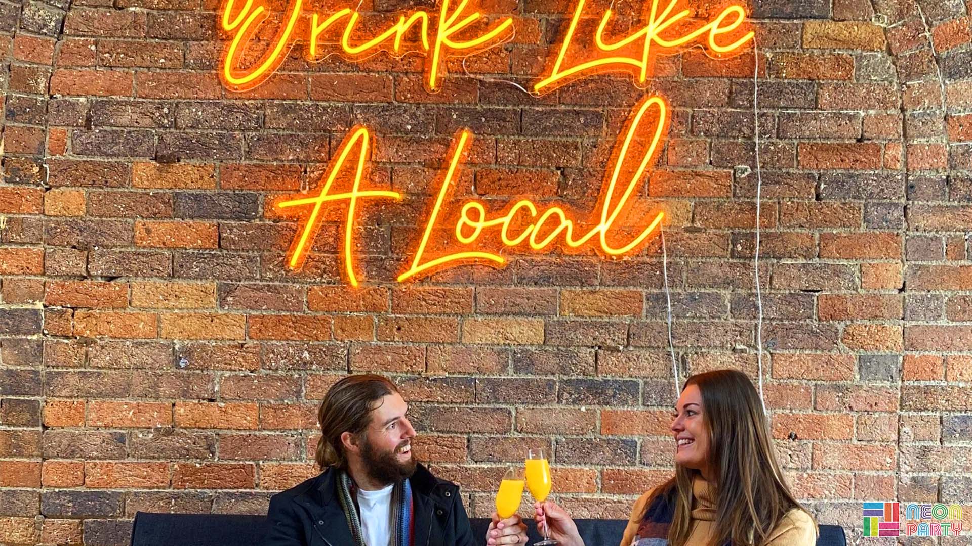 Neon Party's Custom Text Neon Signs Light Up Fast Food Shop