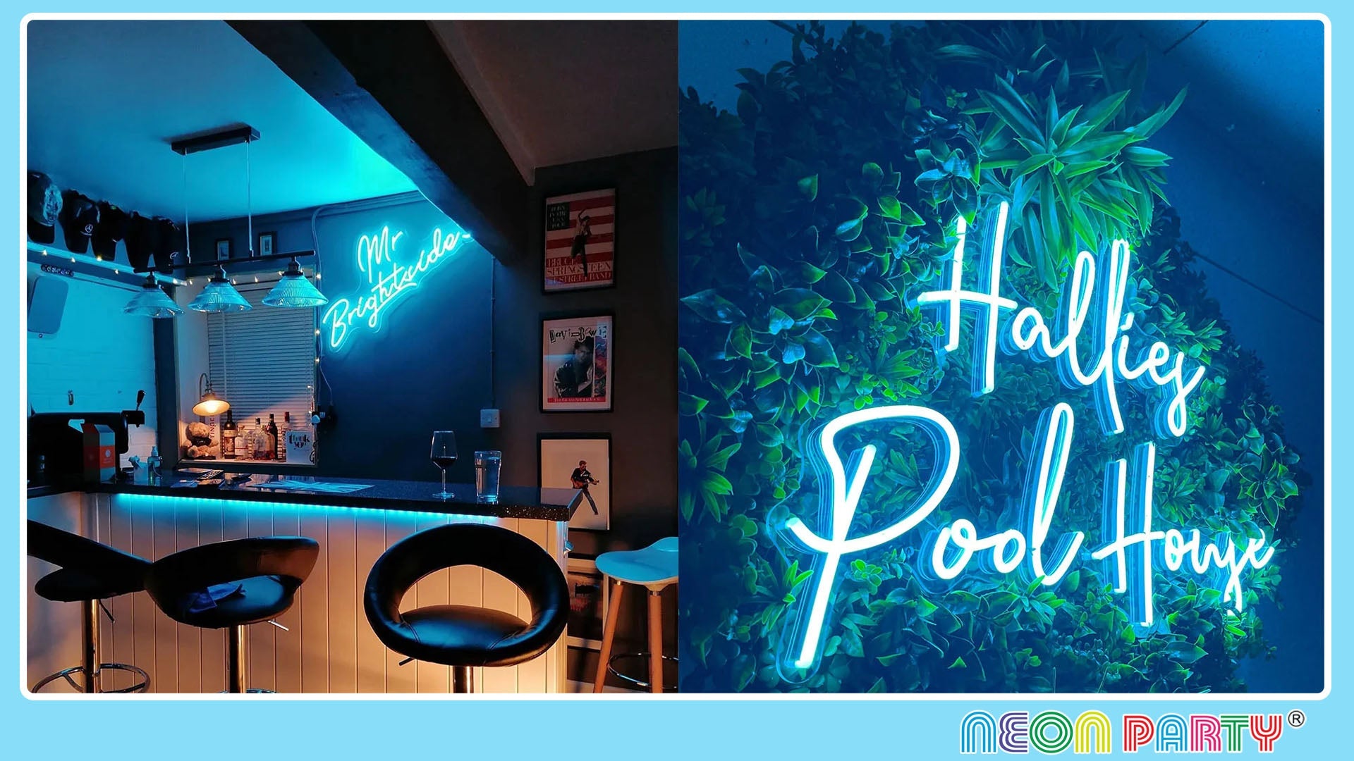 Electric Blue Neon Signs