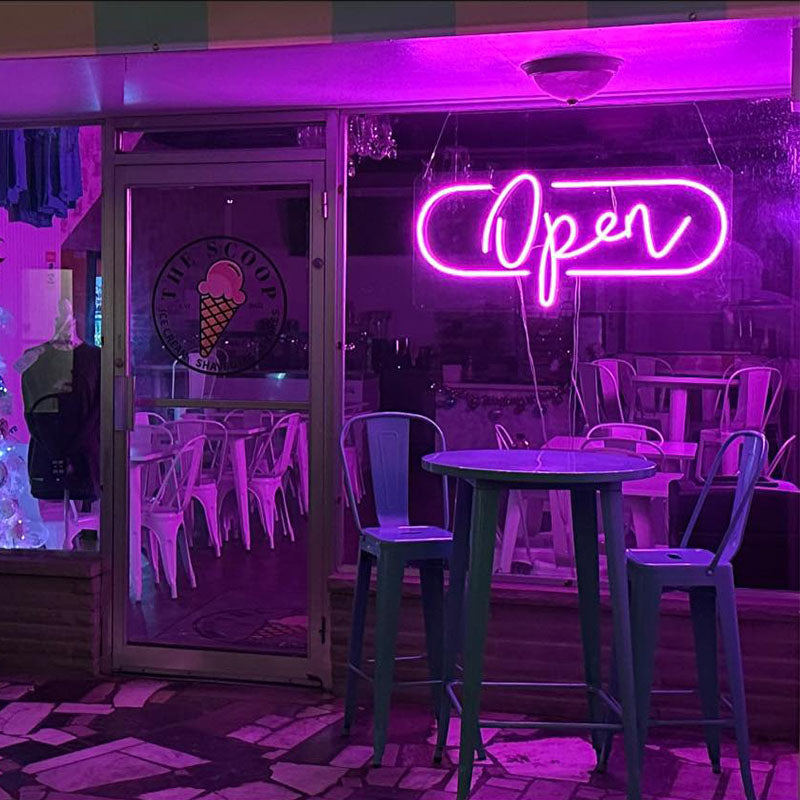 Open neon light collection for Australian businesses 