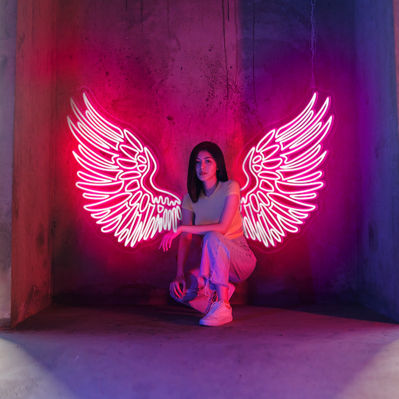 Angel Wings Neon Art