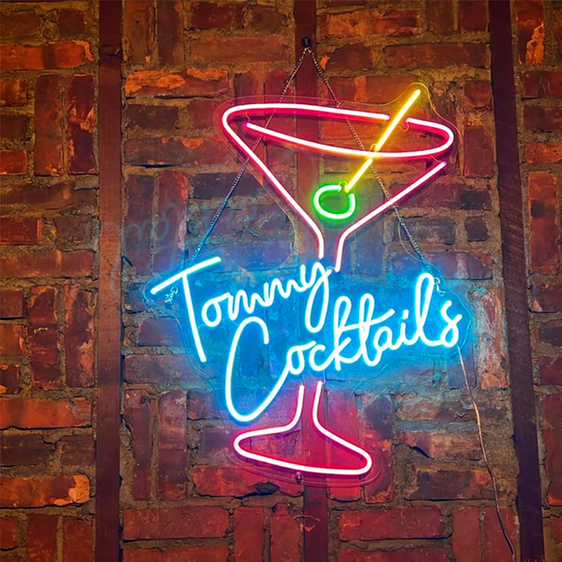 Neon sign for bars and drinks function areas