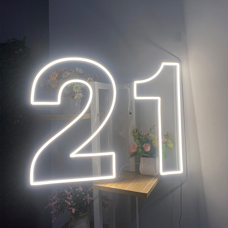 21 Twenty-First Birthday Neon Sign