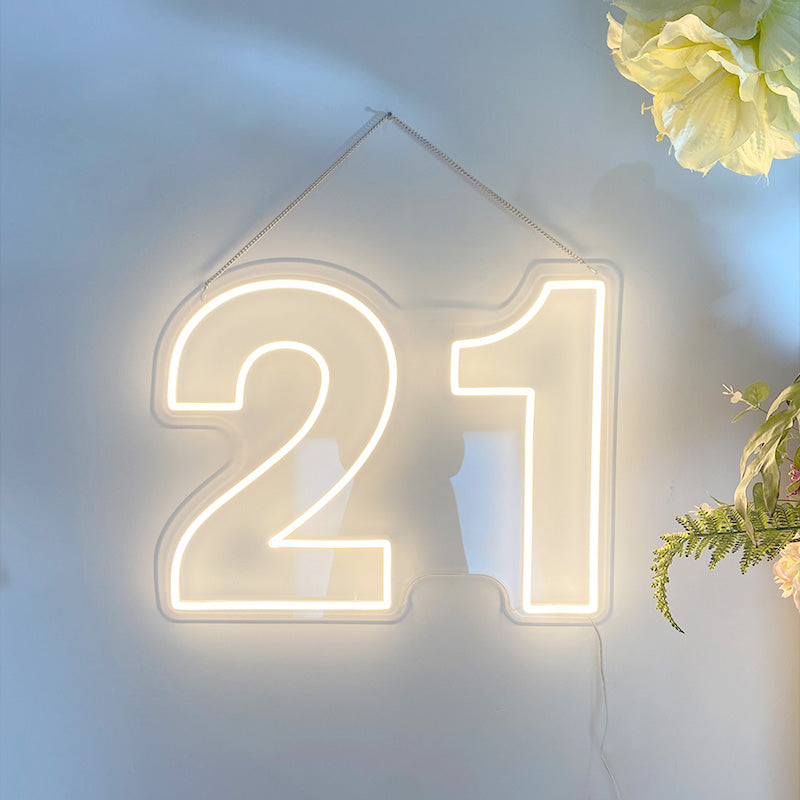 21 Twenty-First Birthday Neon Sign